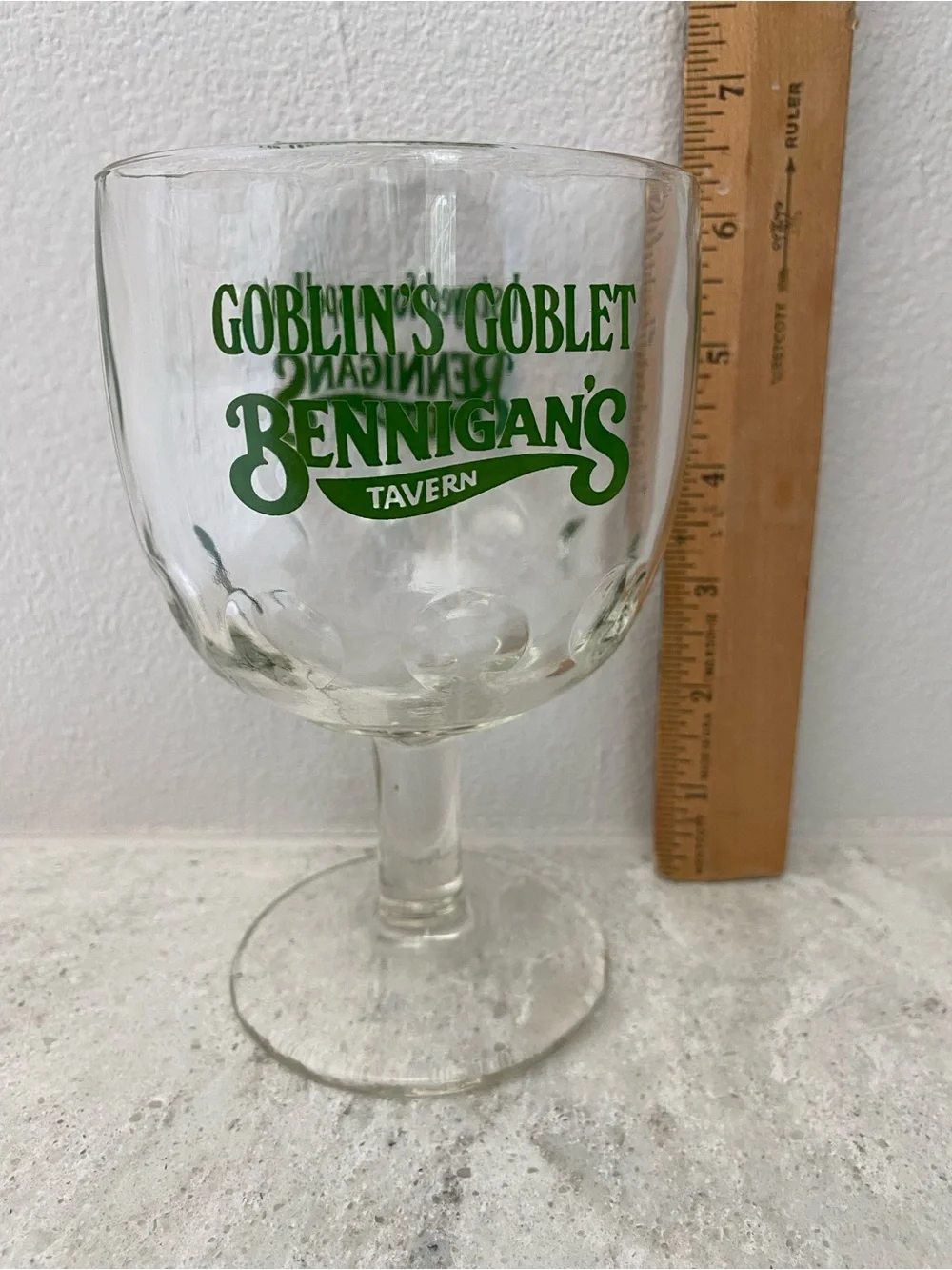 Vintage Bennigan’s Tavern Goblin’s Goblet 18 Oz Glass 6” Tall